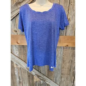 Nike dri fit size large L blue active quick dry performance short sleeve EUC ^